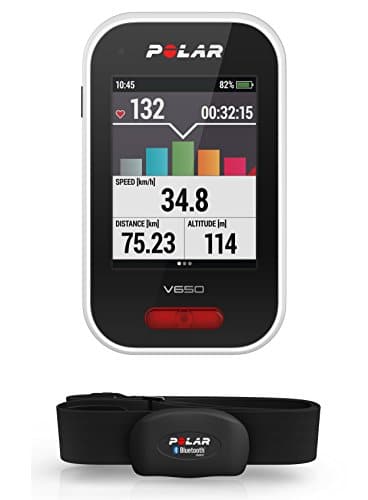 Polar V650 Bike Computer con GPS Integrato e Fascia Cardio, Bianco