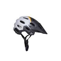 Urban Prime Adventure Helmet, Casco Protettivo con Luci e Visiera, Bici, e-Bike e Monopattino Elettrico Unisex Adulto, Grigio, Nero, Arancione, L (59/61 cm)