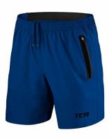 TCA Elite Tech Pantaloncini Corti Uomo Sportivi da Corsa con Tasche Laterali con Zip - Blu, L