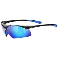 uvex sportstyle 223, occhiali sportivi unisex, specchiato, comfort senza pressione e tenuta perfetta, black/blue, one size