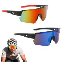 CLIUNT 2 Pezzi Occhiali da Sole Sportivi Polarizzati,Occhiali da Ciclismo per Uomini,Occhiali da Bicicletta,per Uomo,per Ciclismo,Motociclismo,Corsa,Sci,Alpinismo