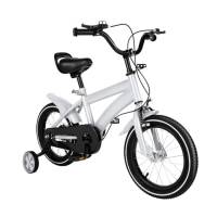 JINPRDAMZ Bicicletta per Bambini, Bicicletta da 14 Pollici con Ruote da Allenamento per Bambini e Bambine, 3-6 Anni Stile BMX per Bambini (Bianco) Bicicletta per Principianti