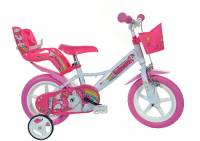 Dino Bikes Unicorno 12" Bicicletta, 30,5 cm Bambina, Bianco e Rosa