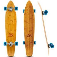Magneto 44 pollici Kicktail Cruiser Longboard Skateboard | Bambù e Hard Maple Deck | Realizzato per adulti, ragazzi e bambini (blu)