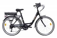 Discovery E4000, Bicicletta a pedalata assisita, City Bike con Ruote da 26", Cambio Shimano 6 velocità Donna, Nero