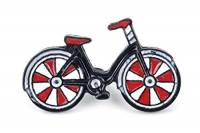 Naehgedoens.de - Spilla a forma di bicicletta, colore: rosso/bianco/nero