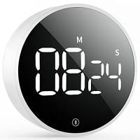VOCOO Timer da Cucina Digitale: Timer Magnetico per il conto alla Rovescia con ampio Display a LED, Volume Regolabile, Facile da Usare per i Bambini (Batterie Incluse) (bianco)