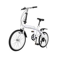AOOUNGM 20" 6 marce bicicletta pieghevole upgraded bicicletta pieghevole per adulti adolescenti bici da città bicicletta all'aperto ciclismo pendolarismo in alluminio pieghevole donna uomo bianco