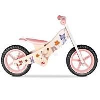 loco by crazy shoes bicicletta in legno senza pedali bicicletta per bambini cavalcabile bici equilibrio con sedile regolabile (Rosa)