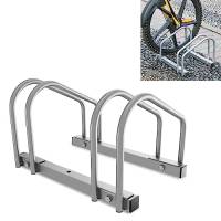 Sonnewelt Portabici per 2 biciclette, 35 – 55 mm, supporto per bicicletta, montaggio semplice, in acciaio zincato, 41 x 32 x 26 cm (argento)