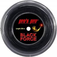 Pro's Pro - Black Force - Corda da tennis, 200 m, 1,24 mm, colore: Nero