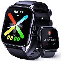 LLKBOHA Smartwatch Uomo Chiamate,1,85'' HD Schermo Tattile Smart Watch Donna,IP68 impermeabile,Con cardiofrequenzimetro da polso/ossigeno nel sangue/contapassi/monitoraggio del sonno per Android iOS