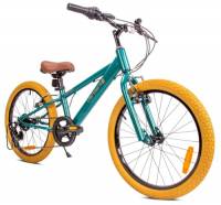 Verdant Bike Bicicletta per bambini 20 pollici ruota dimensioni da 6 a 10 anni altezza regolabile 6 velocità Shimano (Verde)