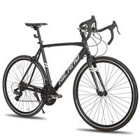 HILAND bicicletta da corsa in alluminio 700C, Shimano a 21 marce, 28 pollici, colore nero, per uomo e donna, 57 cm