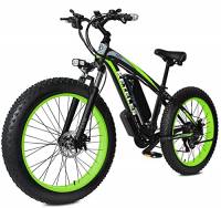 26" Bicicletta Elettrica E-Bike, E-Mountain Bike con 48V 17.5Ah Li-Batteria, Bici Elettrica Bike con 4.0 Fat Tire per Adulto Uomo e Donna, Shimano a 21 marce (verde)