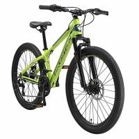 BIKESTAR MTB Mountain Bike 24" Alluminio per Bambini 10-13 Anni | Bicicletta Telaio 12.5 Pollici 21 velocità Shimano, Hardtail, Freni a Disco, sospensioni | Verde