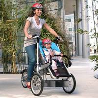 BOTOWI Passeggino Funge Anche da Bicicletta/Triciclo, Bicicletta Unisex a 3 velocità con seggiolino Auto per Bambini, Bicicletta per Madre e Bambino, Bicicletta Genitore-Figlio,Blu