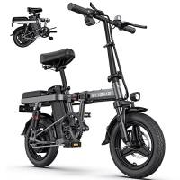 ENGWE Bicicletta Elettrica Pieghevole, 14" Pneumatici Grassi per Adulti e Adolescenti, Autonomia di 55 km Batteria al Litio 48V 10AH, Velocità Max 25km/h