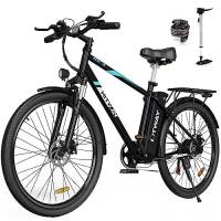 HITWAY Bicicletta Elettrica 26", Bici Elettrica Mountain Bike,E-Bike City per Uomo/Donna,Motore 250W 36V 14Ah batteria al litio estraibile,Shimano 7 marce, fino a 45-100 km