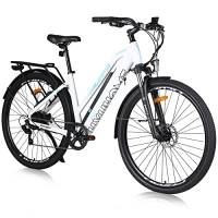 Hyuhome Ebike - Bicicletta elettrica da donna da 28 pollici, per adulti, da uomo, 250 W, con motore Bafang e batteria rimovibile da 36 V, 12,5 Ah, colore bianco, 820 l