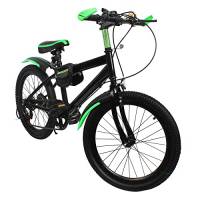 LENJKYYO Mountain bike da 20 pollici, per bambini, mountain bike, per bambini, a 7/6 marce, in acciaio al carbonio, sistema di freni a disco (verde, 6 marce)