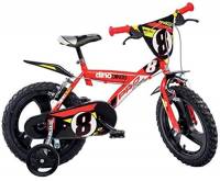 Dino Bikes 143 GLN bicicletta 14" serie 23 con rotelle e doppio freno per bambini dai 4 ai 7 anni