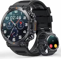 Smartwatch Uomo Orologio, 1.39" Fitness Militari Smart Watch Tracker di attività con Le Chiamate Bluetooth, 120+ modalità Sport, Cardiofrequenzimetro, SpO2, Notifiche WhatsApp per Android iOS (Nero)