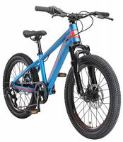 BIKESTAR MTB Mountain Bike 20" Alluminio per Bambini 6-9 Anni | Bicicletta Telaio Pollici 11.5 velocità Shimano, Hardtail, Freni a Disco, sospensioni | Blu