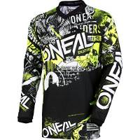O'NEAL | Motocross Shirt Manica Lunga | Bambini | MX MTB Mountain Bike | Fit per la massima gamma di movimento, protezione gomito cucito | Element Youth Jersey Attack | Nero Giallo Neon | Taglia XL